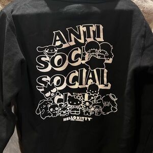 HELLO KITTY Anti Social Club Black Hoodie
